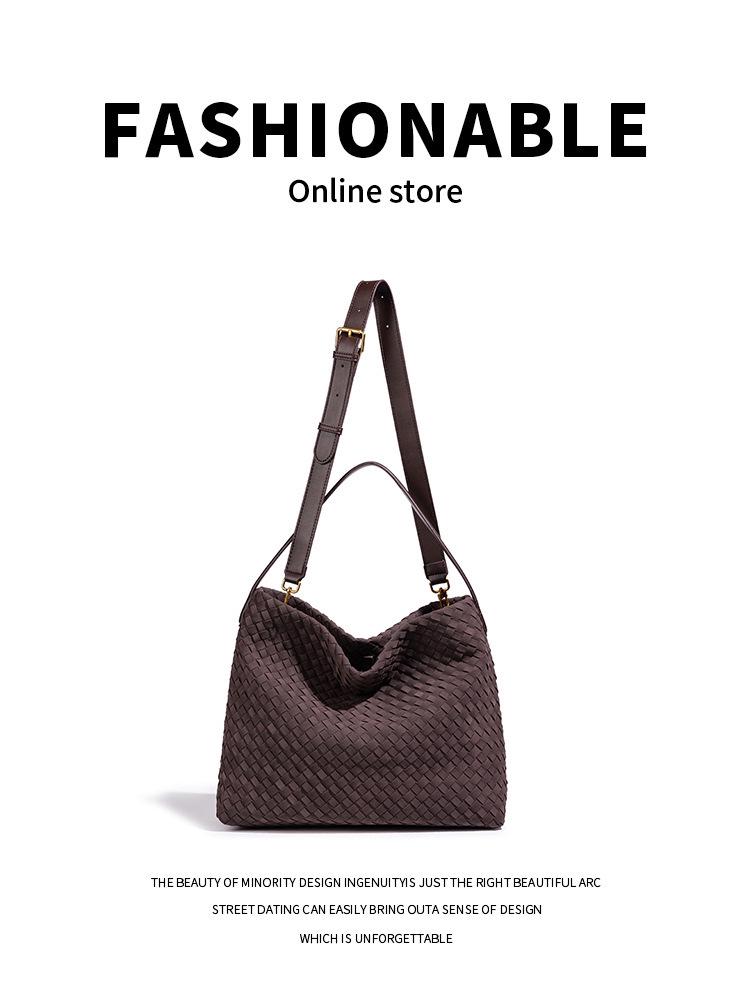 Bolso Tote Tejido a Mano de Gran Capacidad para Mujer: Bolso Cubo Versátil para el Día a Día y Cruzado