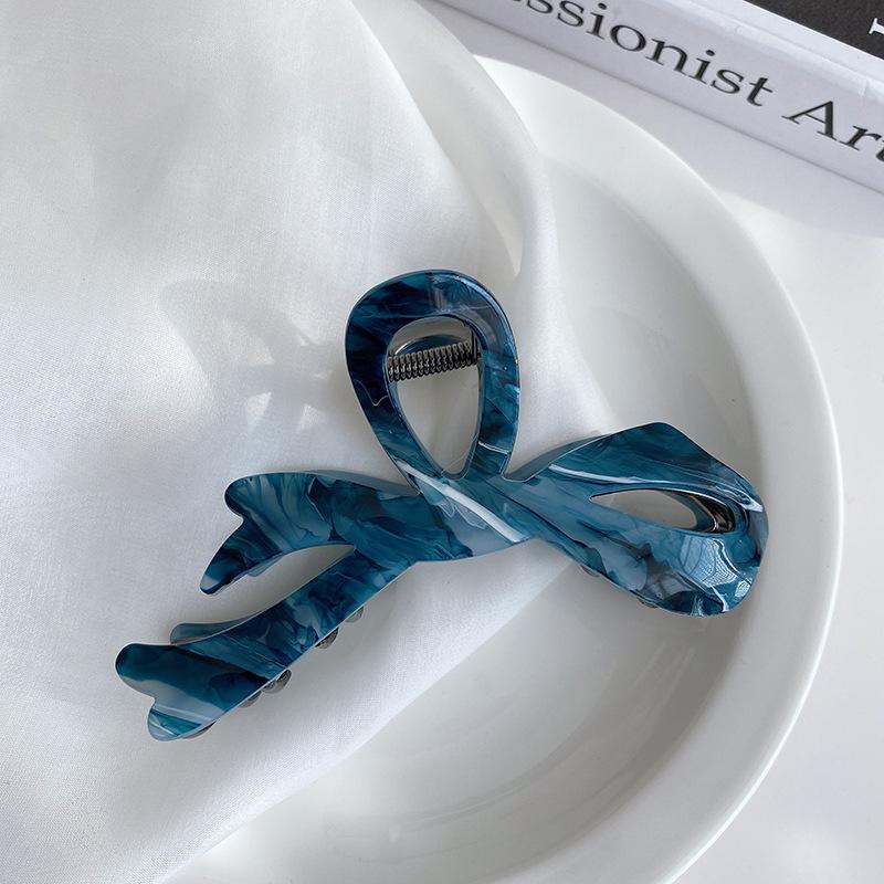 1pc Gradient Color Bow Clip Women's New High-end Clip Headband Hair Clip Shark Clip At the Back of the Head French Style