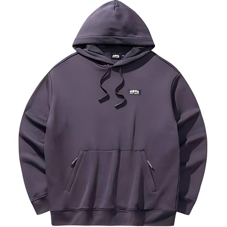 

Anta Comfortable Breathable Loose Hoodie With Letter Print Men tops Deep-Purple 152448711N-3 S