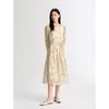 JUZI ANNAKOU French Style Embroidered Belted Long Dress