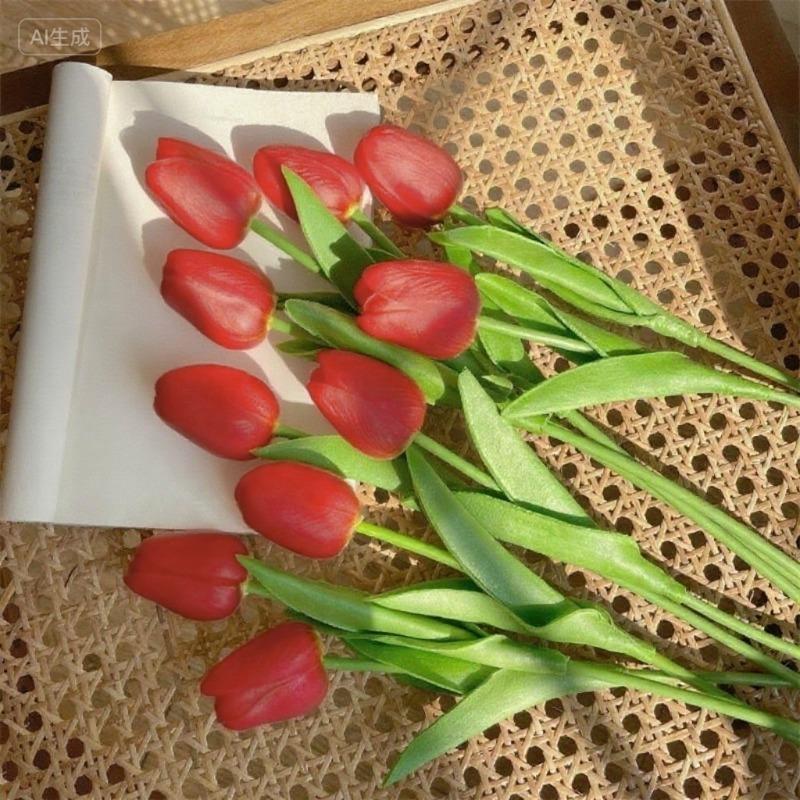 1-20Pcs Tulip Artificial Flowers Bouquet Real Touch Fake Flowers for Home Garden Decor Wedding Decoration Ceremony Decor