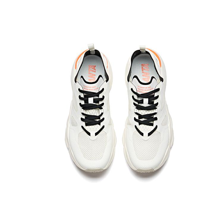 New Anta Life Collection Cushioned Slip Resistant Breathable Lightweight Low Top Casual Shoes Men's White Black Orange 91928880-2