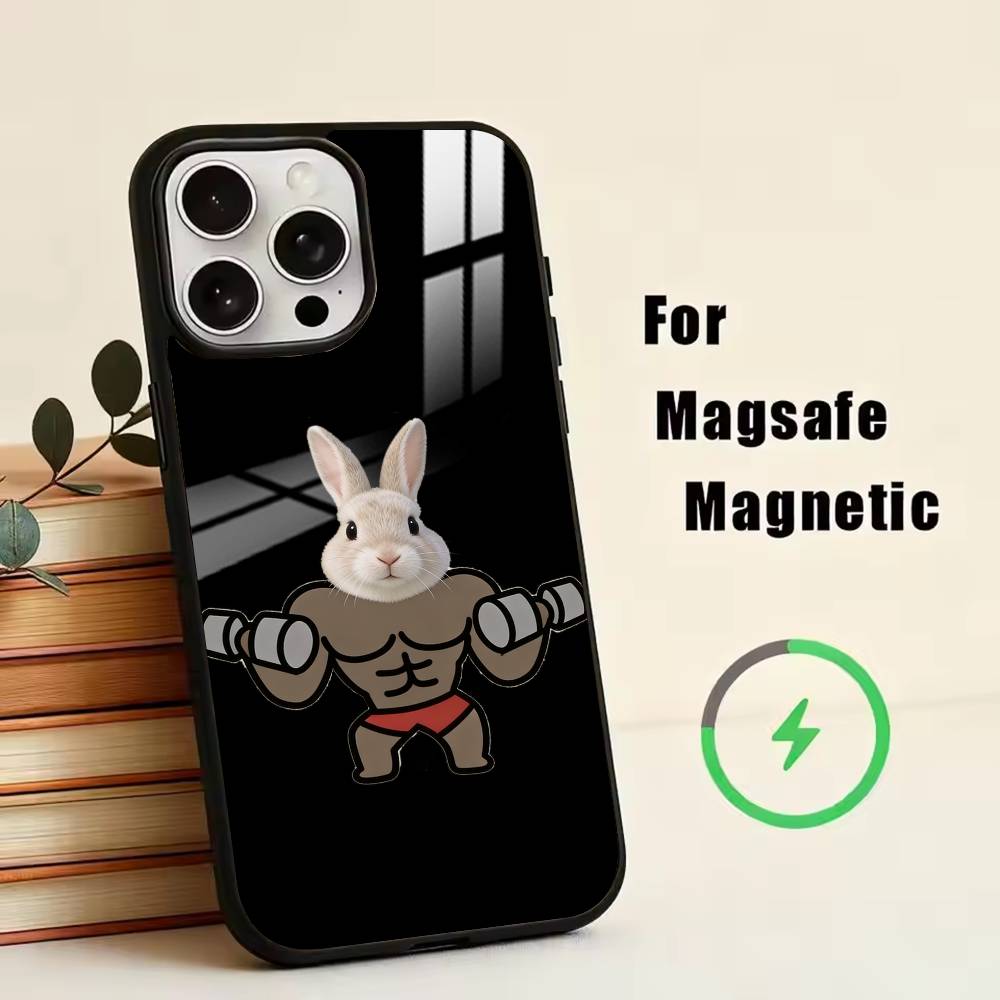 Cartoon Muscle Animals  Phone Case For iPhone17,16,15,14,13,12,11 Plus,Pro Magnetic with Magsafe Wireless Charging