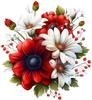 Autocolant Auto Strălucitor Multicolor Floral QT2442#, Potrivit pentru Laptop, Mașină, Camionetă, Furgonetă, SUV, Motocicletă, Bara de protecție, Geam