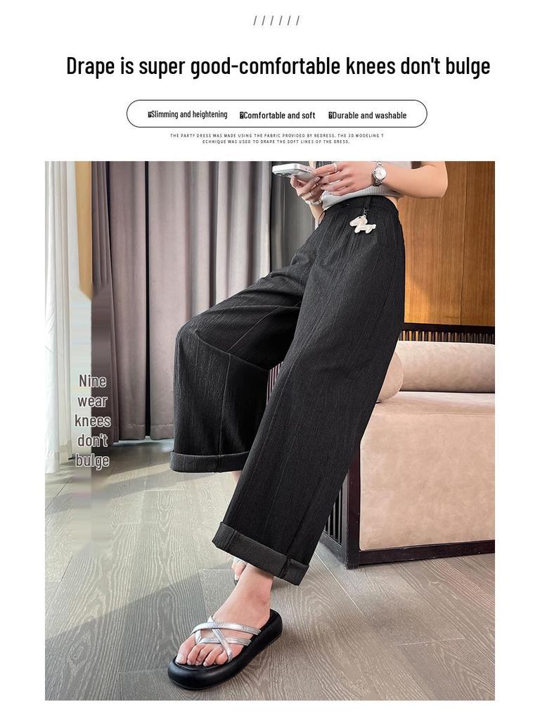 Women's High-Waisted Slimming Cropped Wide-Leg Trousers for Spring 2026 - Pear Shape Fit