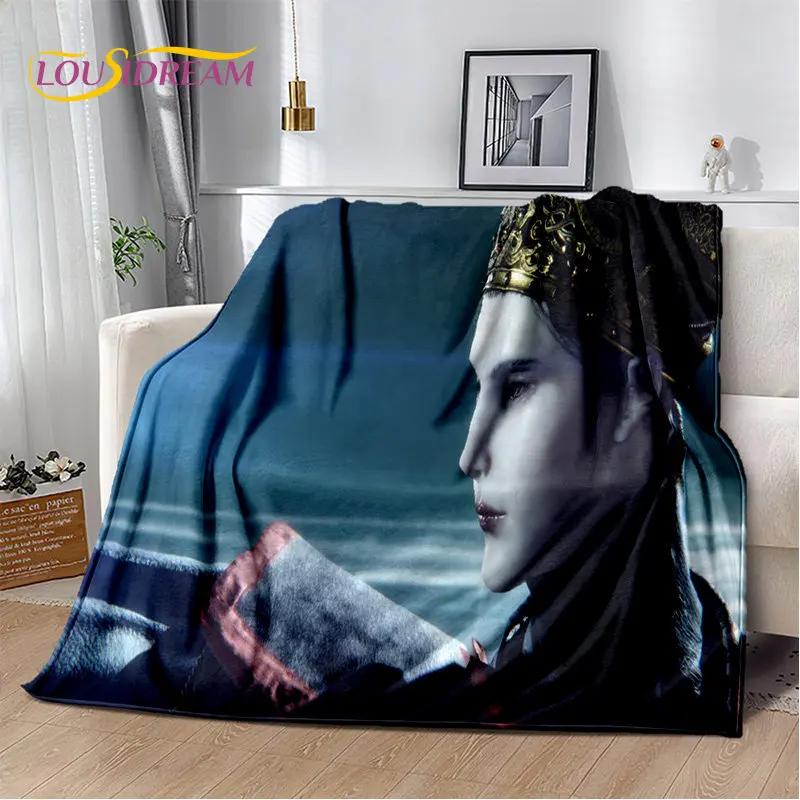 Elden Ring Jeu Joueur Couverture Peluche Douce Imprimée en 3D, Couverture Flanelle Couverture Jetée pour Salon Chambre à Coucher Lit Canapé Couverture Pique-nique
