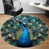1pc Peacock Feather Office Round Area Rug, Under Office Chairs Bedroom Living Room Home Decor, Room Deco