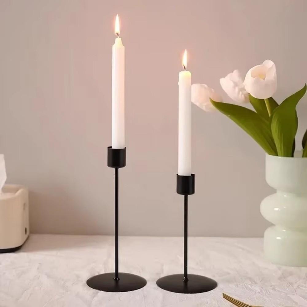 Iron Candle Holders Stable Base Desk Candle Ornament Simple Candlestick  Wedding Decoration