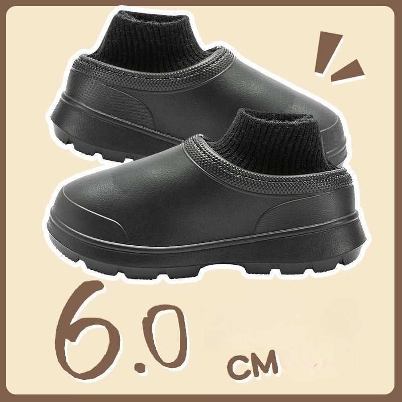 Fashion 2025 New Winter Waterproof Slippers Unisex Outdoor Anti-Slip Plush Lined Thermal House Shoes Warm Non-Slip Work Booties for Home