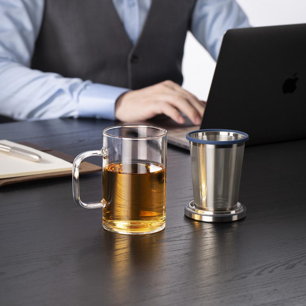 Samadoyo Thick Bottom Heat-resistant Glass Personal Tea Cup Business Style Office Water Cup Coffee Cup 450ML