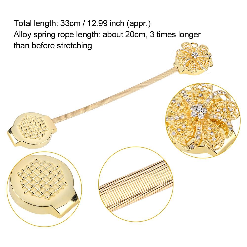 Retractable Magnetic Flower Curtain Clip Buckle Belt Holder Tie Belt Accessories Home Golden