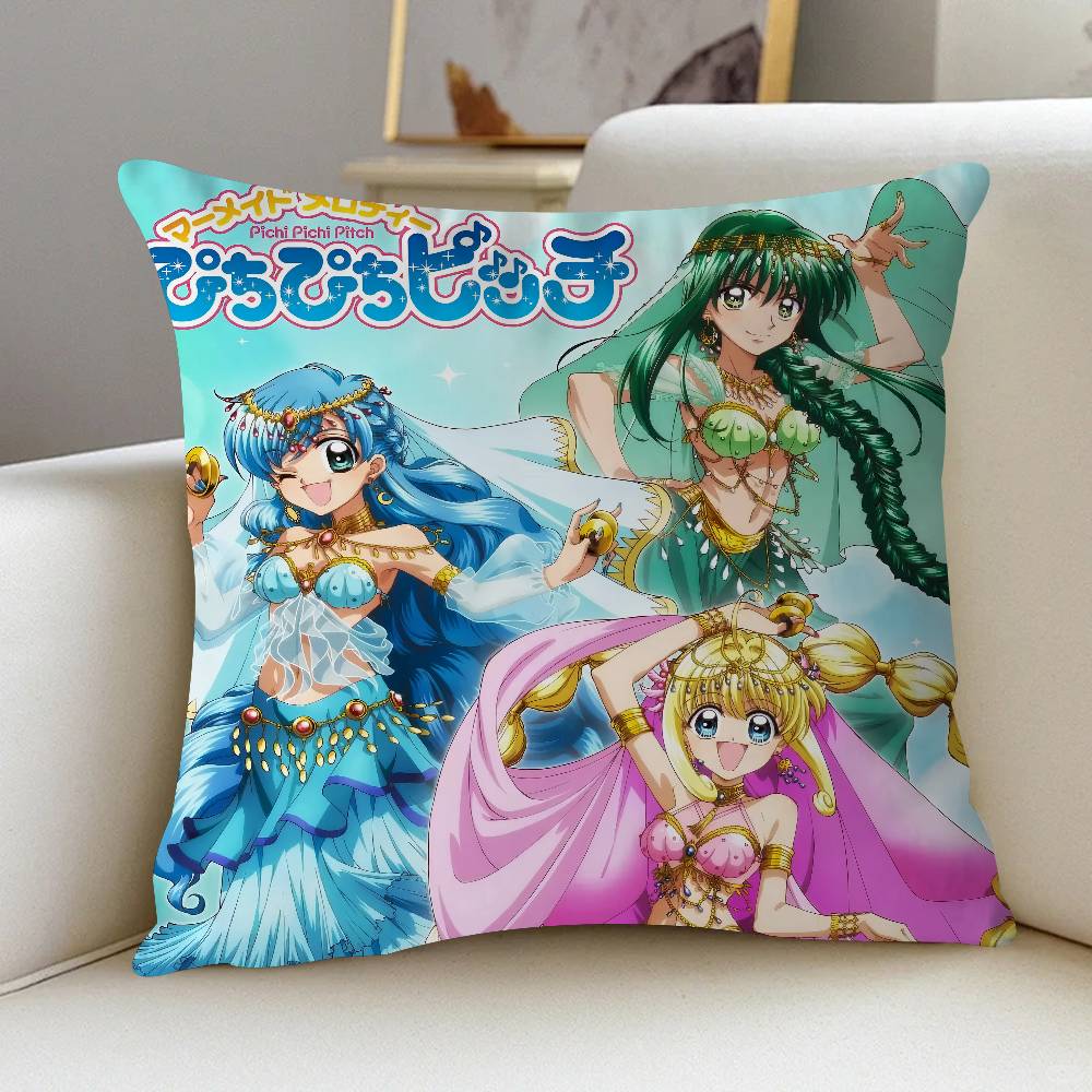 Аниме M-Mermaid Melody Pichi Pichi Pitch Наволочка Чехол для диванной подушки Украшение для дома и комнаты Детский подарок 16x16Inch