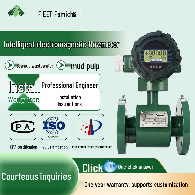 Integrated Electromagnetic Flowmeter for Acid-Base Corrosive Industrial Wastewater and Sludge