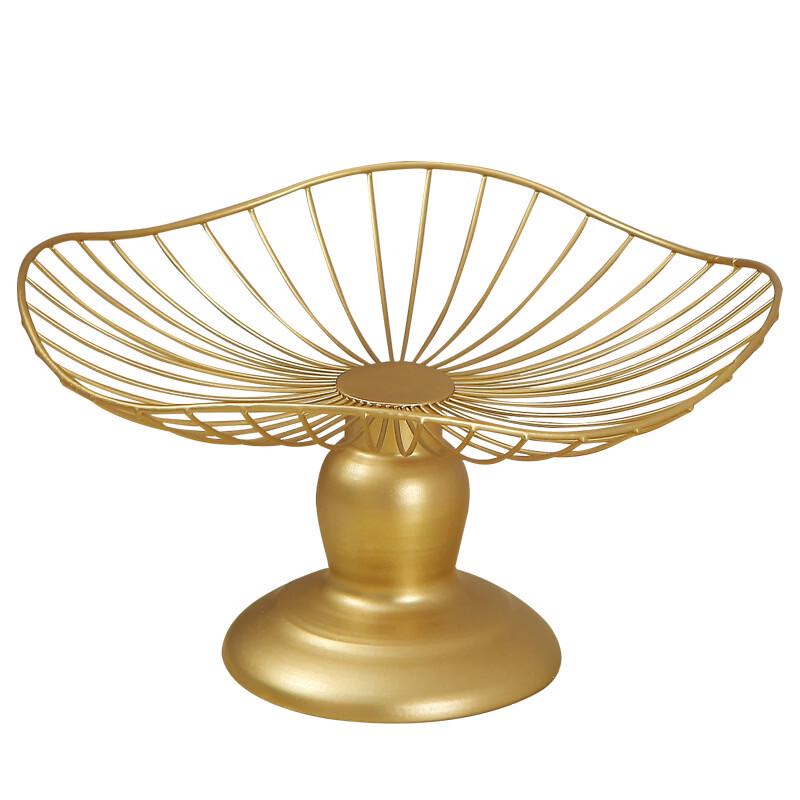 Abay Light Luxury Golden Base Lotus Leaf Fruit Bowl