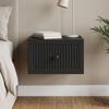Wall Mounted Nightstand Black 33 X 34.5 X 20 Cm
