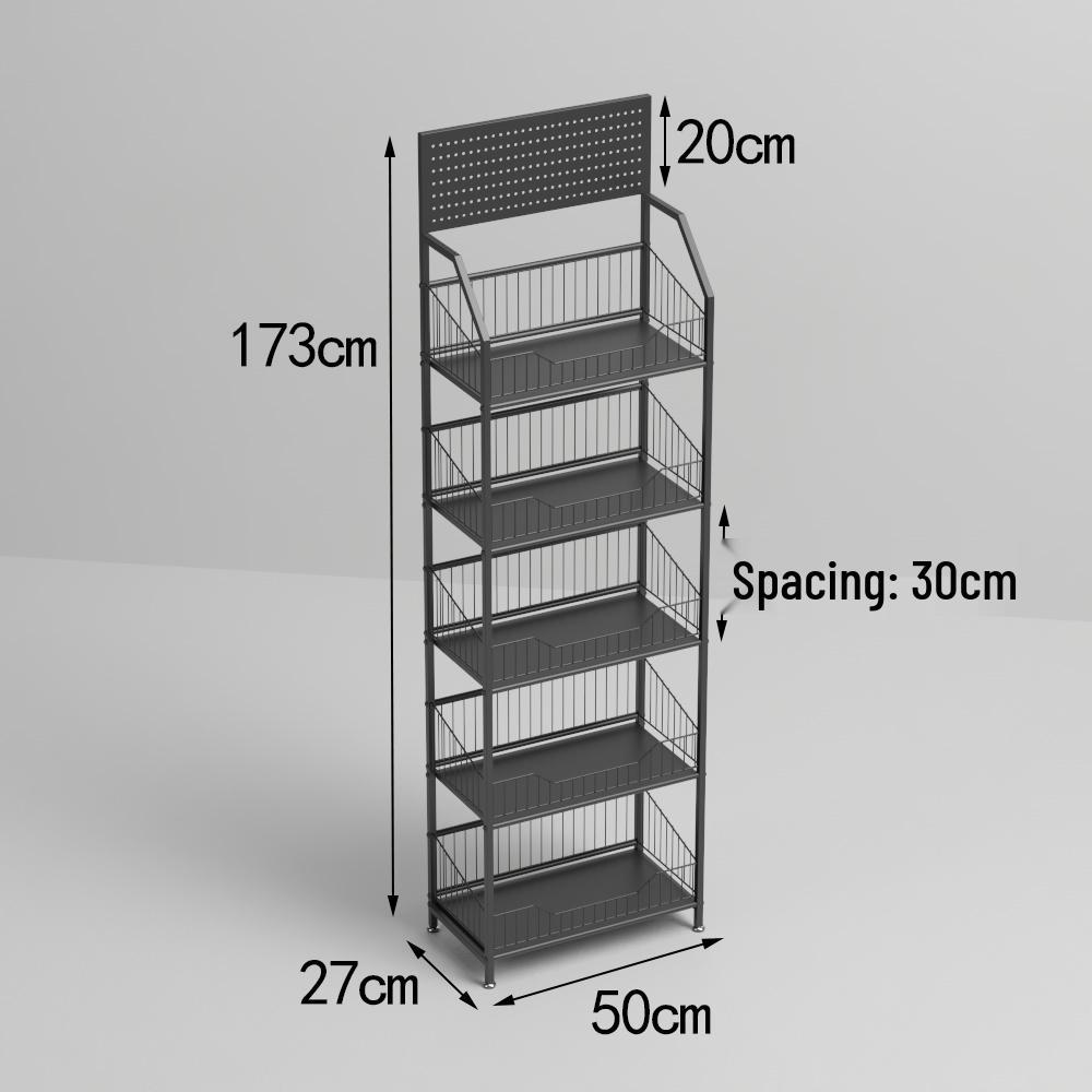 Freestanding Multilayer Snack & Beverage Display Rack for Convenience and Home Use