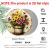 [Vintage Floral Sign] 2D Flat - 1pc Vintage Round Aluminum Sign Featuring a Bouquet Arrangement.This Colorful Floral Display Serves As Rustic Metal