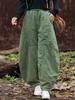 Women's Winter Quilted Ramie Lantern Pants - Retro Cotton Linen for Meditation & Tai Chi