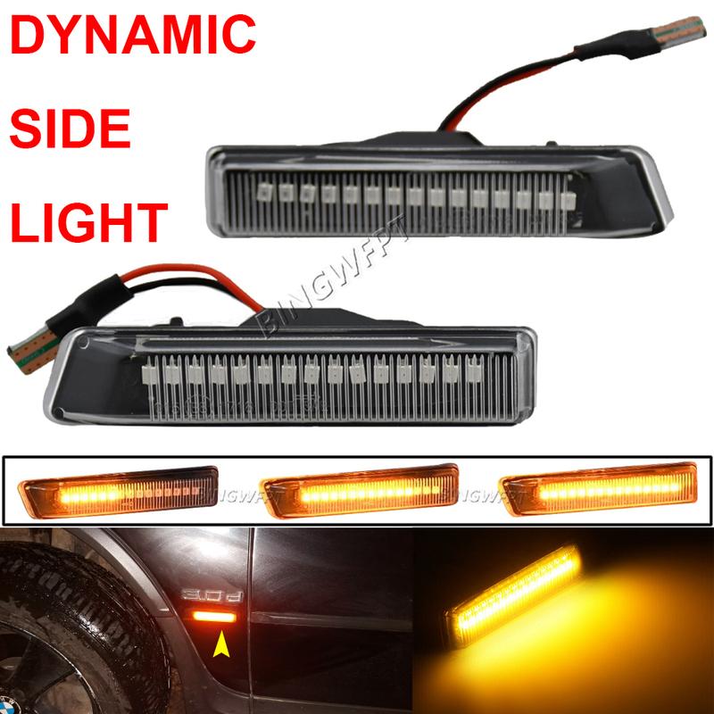 For BMW X5 E53 3 Series E36 Side Marker Blinker LED Dynamic Turn Signal Light Flasher Flowing Water Blinker Flashing Light