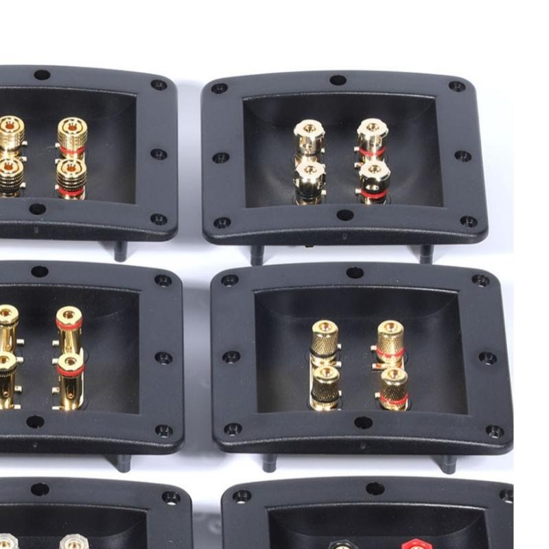 4Way Rectangle Speaker Terminal Box ABS Durability Flame Retardant ABS Highly power Black Binding Post for Audios Systems