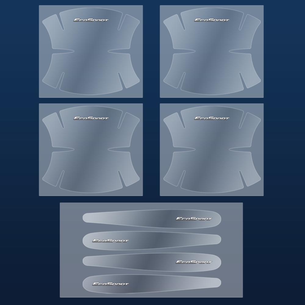 ACQ1 8pcs Transparent Car Door Handle Bowl Anti-Scratch Protector Film Sticker For Ford Focus Mustang Fiesta Kuga Ranger MK2 MK3 MK4