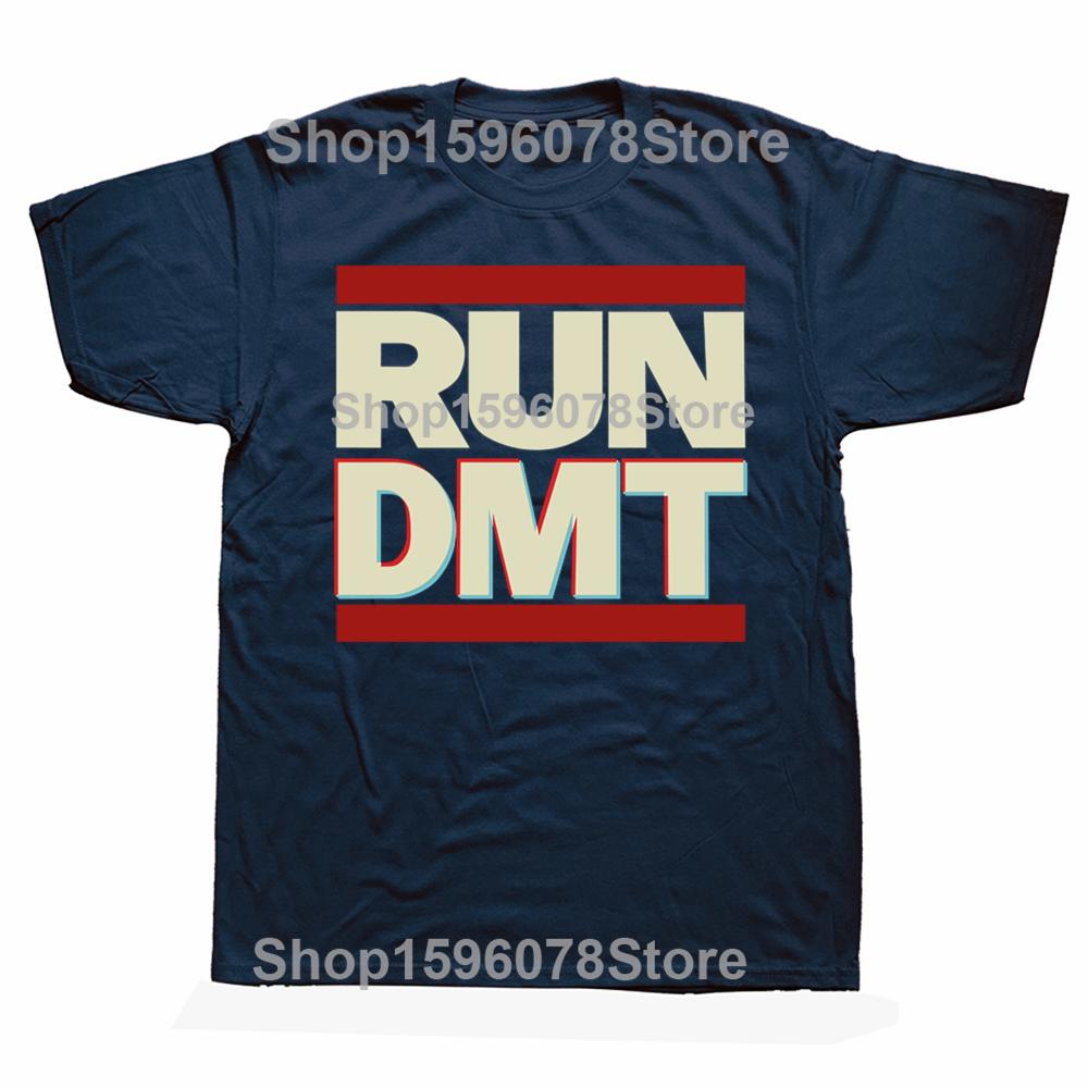 Lustiger Lauf Dmt Droge Psychedelische Grafik T-Shirts Herren Damenmode Lässiges T-Shirt 100% Baumwolle Lockeres Übergroßes T-Shirt