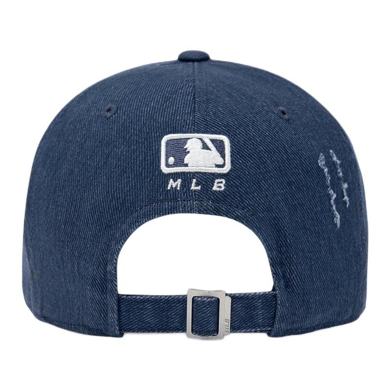MLB Logo Design Cotton Baseball Cap Unisex Couple Style Navy Blue 3ACPVV34N-50NYS