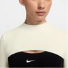 Nike Wygodny Miękki Top Krótki z Długim Rękawem Damskie topy Czarny Kremowy HJ1862-133