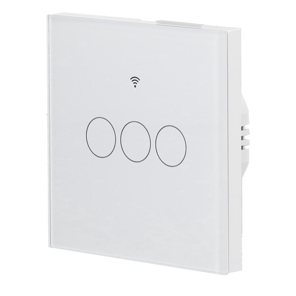 For Tuya Zigbee Light Switch 3‑Gang EU Remote Control Touch Switch 100‑240V 50HZ 60HZ