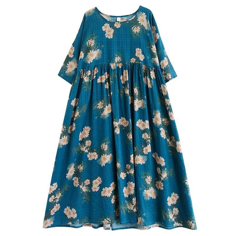 Johnature Frau Frühlingsmode Vintage Lose Chinesischen Stil A-linie Kleid Kurze Ärmel O-ausschnitt Kleid