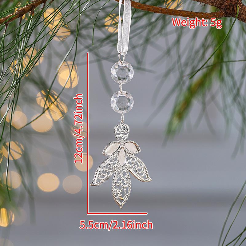 Transparent Acrylic Indoor Snowflake Crystal Ice Pendant Pearl Water Drop Hanging String Christmas Tree Ornament Pendant