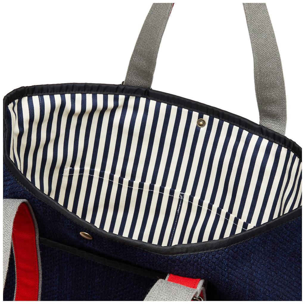 Bushu Authentic Indigo Sashiko x Colored Canvas Tote 6P303 Red [ARROWS&Company Ltd.] Bag/TB-001