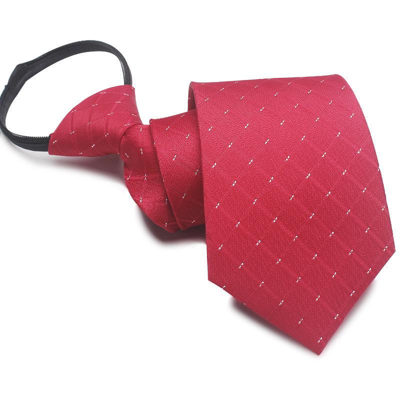 Men's 8cm No-Knot Zipper Tie - Easy-Pull Business Formal Tie