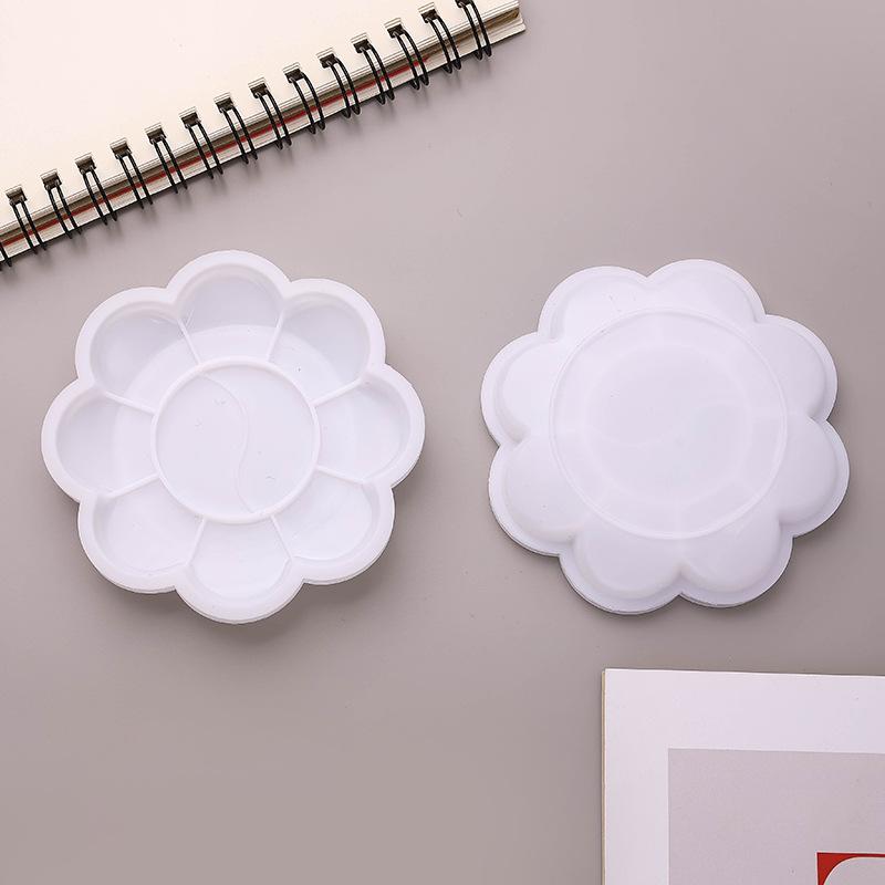 Mini Flower-Shaped Plastic Palette Color Palette Plum Blossom Painting Acrylic Teaching Incentive Supplies Student Rewards TMZ