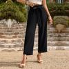 Women Summer Commuting Loose Fitting Solid Color Pants Temperament Style