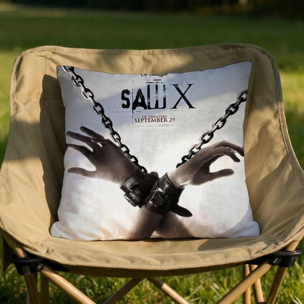 Horror Movie SSaw X Cushion Cover Soft Reversible Durable Pillow Cover MultiScene Use for Home Car Daily Comfort