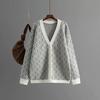 Fashion Wind Knitting Cardigan V Neck Loose-Fitting Long Sleeve Sweater Cardigan Knitted V-neck Sweater