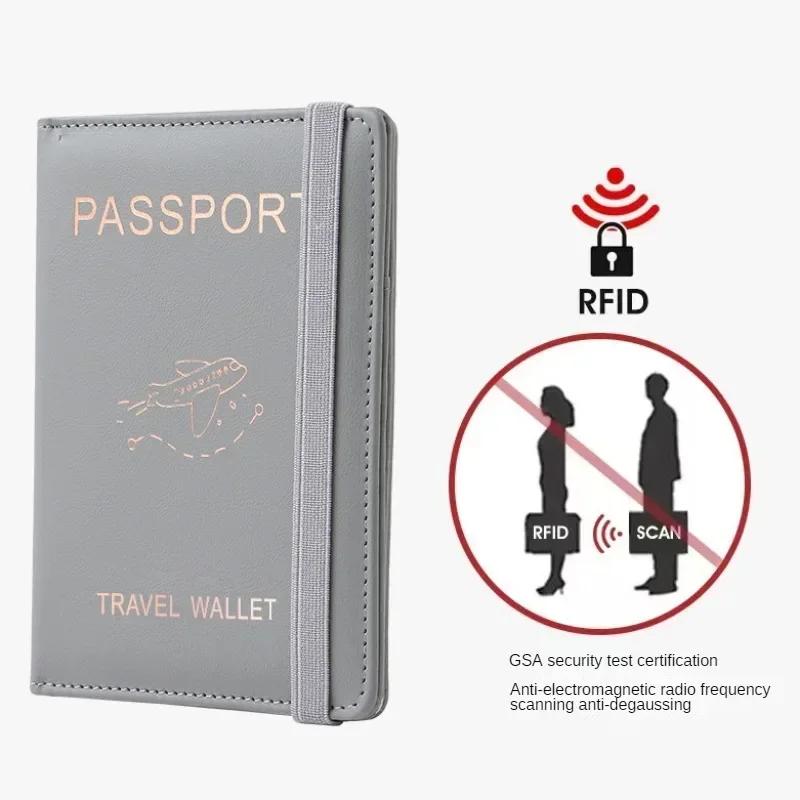 Women Men RFID Vintage Business Passport Covers Holder Multi- ID Bank Card PU Leather Wallet Case Travel Accessories