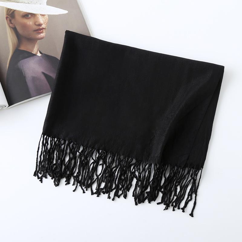 Women's Solid Color Imitation Cashmere Scarf - 200g, Red, Warm Autumn/Winter Shawl and Neckerchief