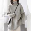 Korean Women's Age Reduction Unique Turtleneck Pullover Warm Loose Casual Sweater Autumn and Winter Design Sense Niche Knitted Sweater