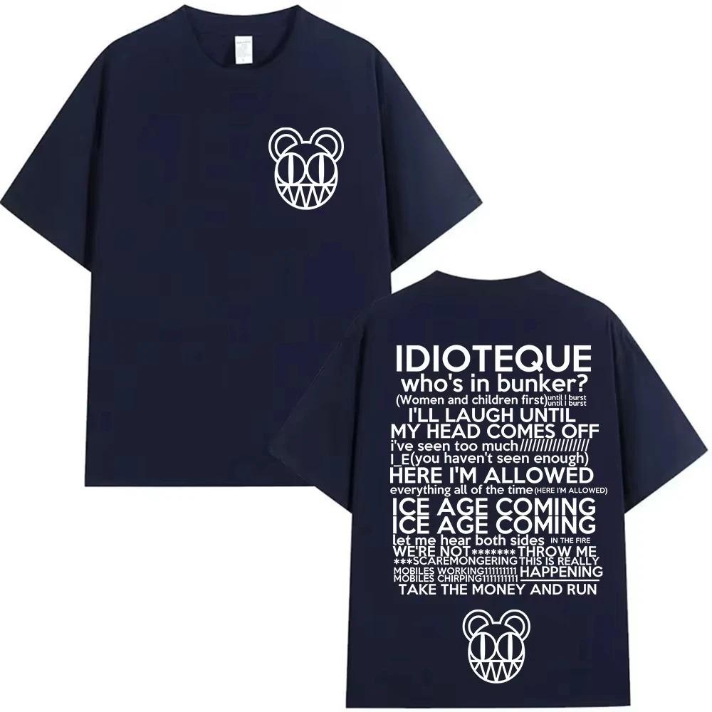 Rapper Radiohead 100 Cotton Mens Shirt Loose Fit Pop Music Album Pattern Summer Womens Y2K HipHop Retro Street TShirt