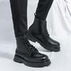 Martin boots winter black high-top British style thick-soled heightening casual leather shoes couple's new large-size short boots