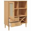 Highboard SENJA Rattan Look Brown 90x40x112 cm Pine Wood