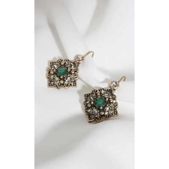 

АВТЕНТИЧНІ СЕРЕЖКИ З ЗЕЛЕНИМ КАМІНЕМ Жіночі сережки