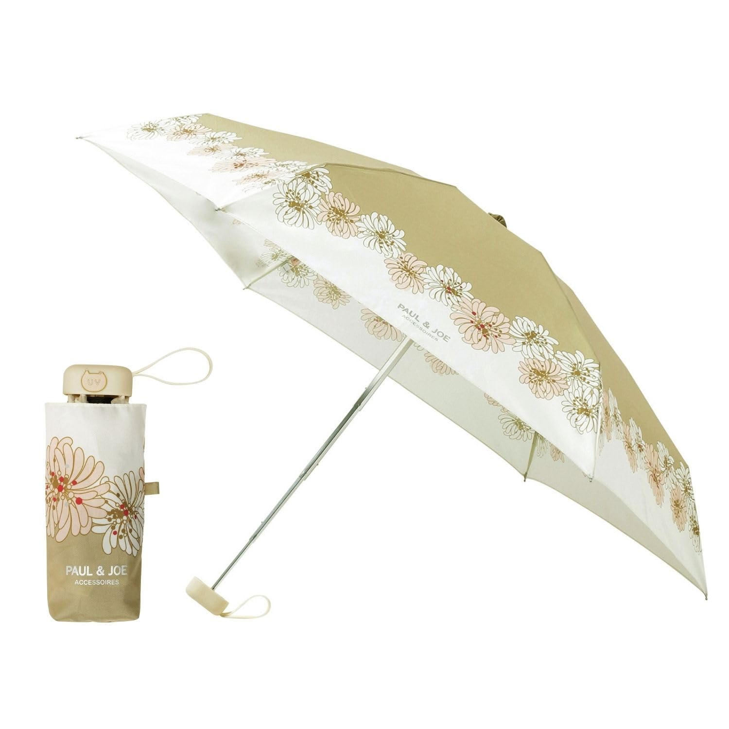 

Moonbat Folding UV for Commuting and School [Paul & Joe] Women s Umbrella, 5-Tier Mini, Chrysanthemum, Protection, Beige, 21-113-10978-12, бежевый