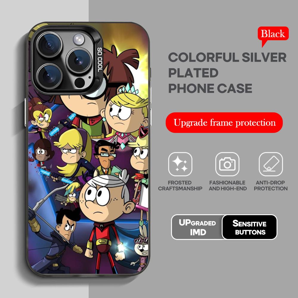 Loud House Movie Lincoln Loud Phone Case Black IMD Colorful Silver Suitable Case for iPhone 17 16 E 15 14 13 12 11 Pro Max