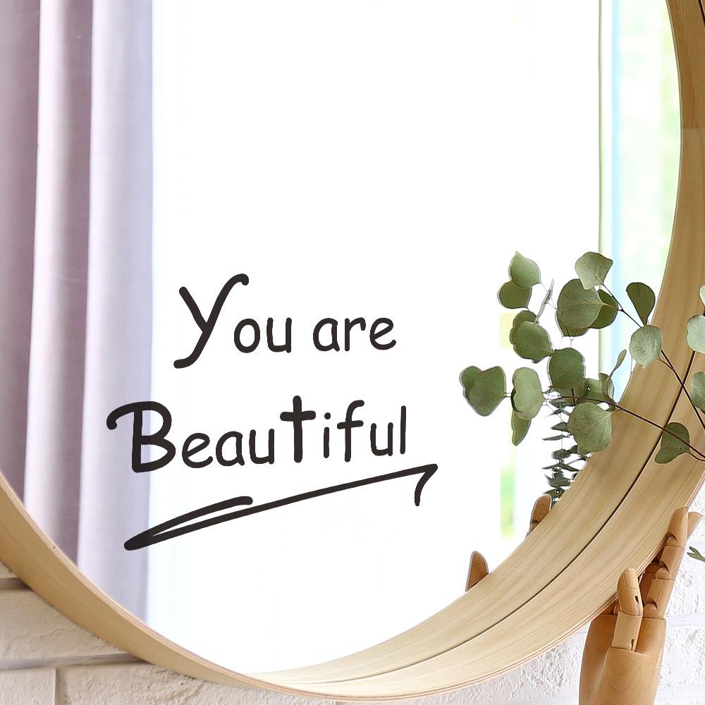 Fun-a002you Are Beautiful English Slogan Bathroom Bathroom Background Landscaping Wall Sticker
