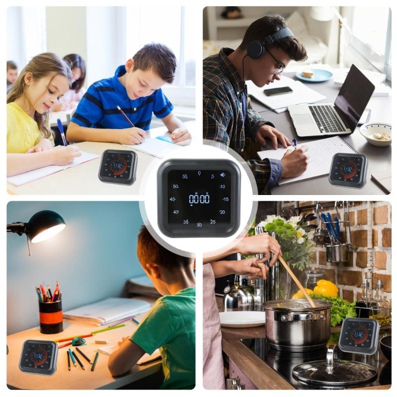 Visual Countdown Timers for Cooking and Baking, Silents Operations, Magnetic Kitchen Timers with Large LED Display