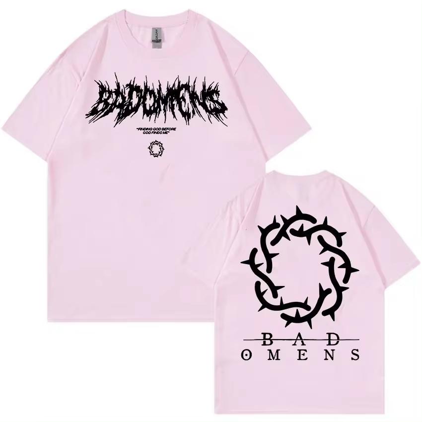 Bad Omens Band Logo Grafic T-shirt Bărbați Femei Casual Moda Supradimensionate Bumbac T-shirt Hip Hop Gothic Îmbrăcăminte T Shirt
