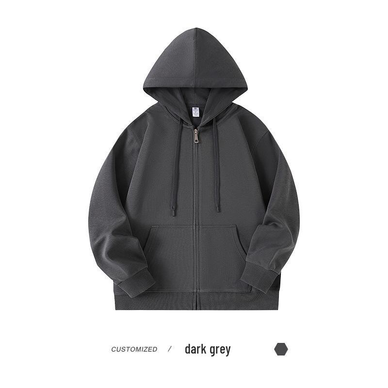 Unisex Zippered Hooded Sweatshirt - Solid Color, Loose Fit, Versatile Autumn Casual Hoodie Jacket